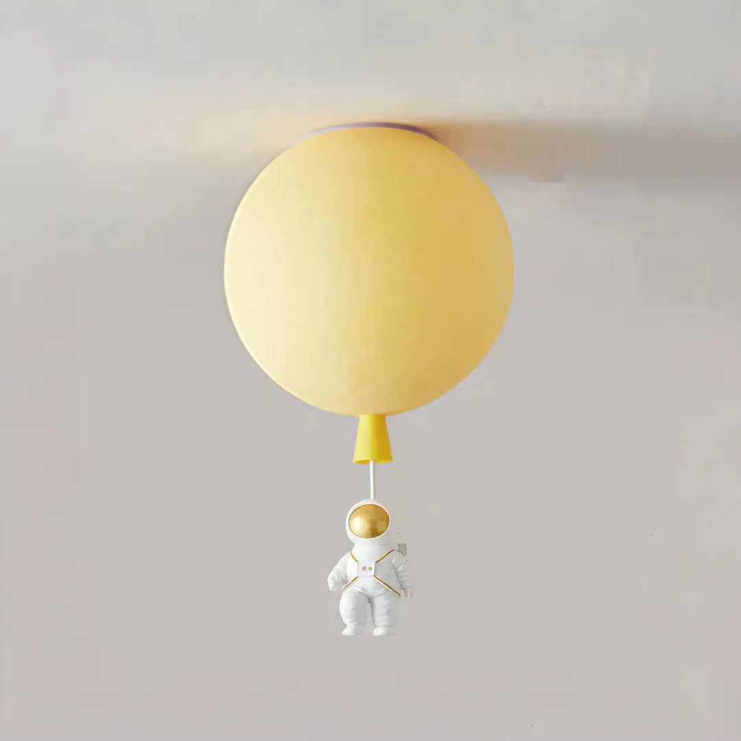 Plafoniera per cameretta dimmerabile a sfera multicolore con pendente astronauta