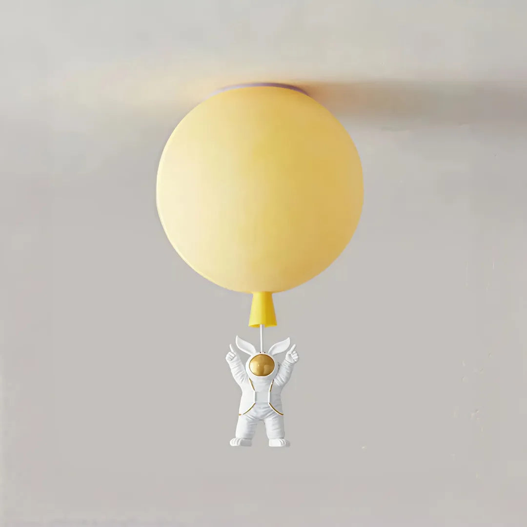 Plafoniera per cameretta dimmerabile a sfera multicolore con pendente astronauta