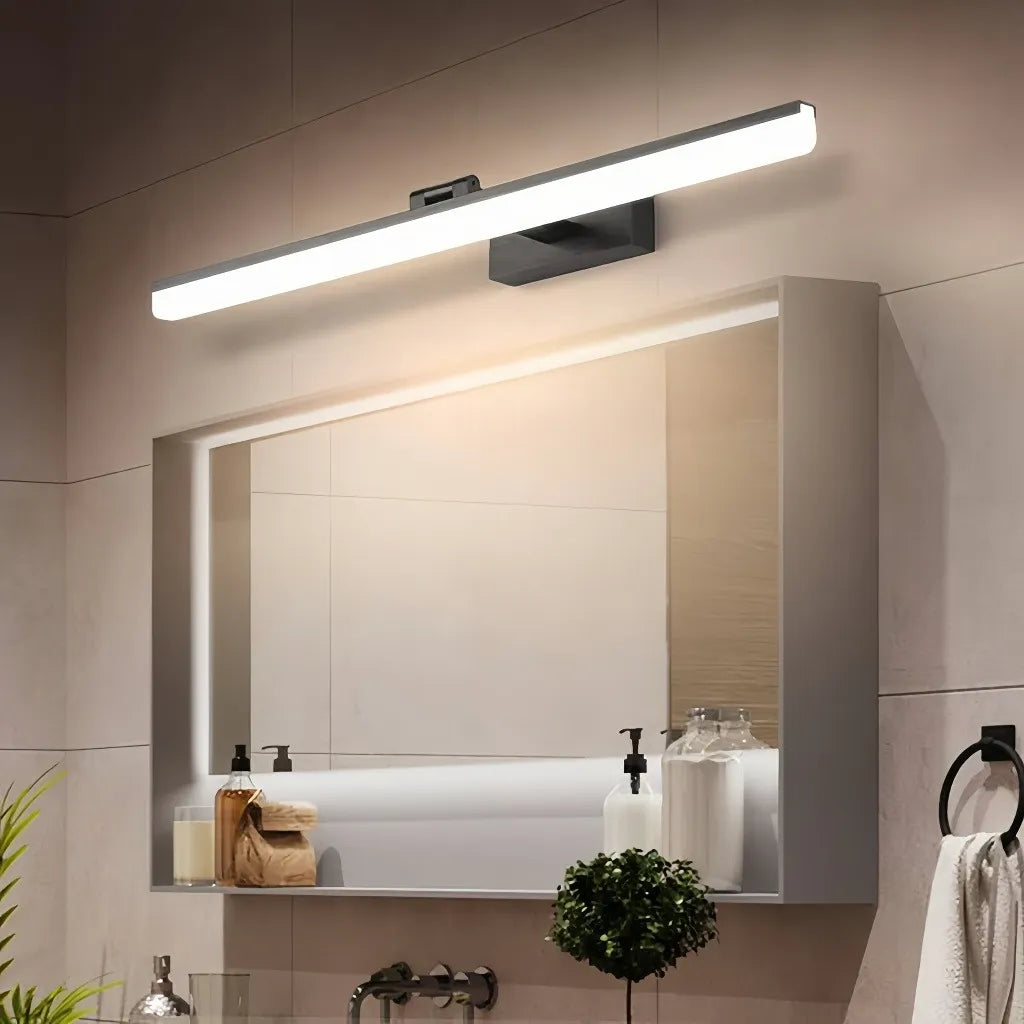 Applique da parete per specchio bagno orientabile dal design lineare minimalista LED dimmerabile
