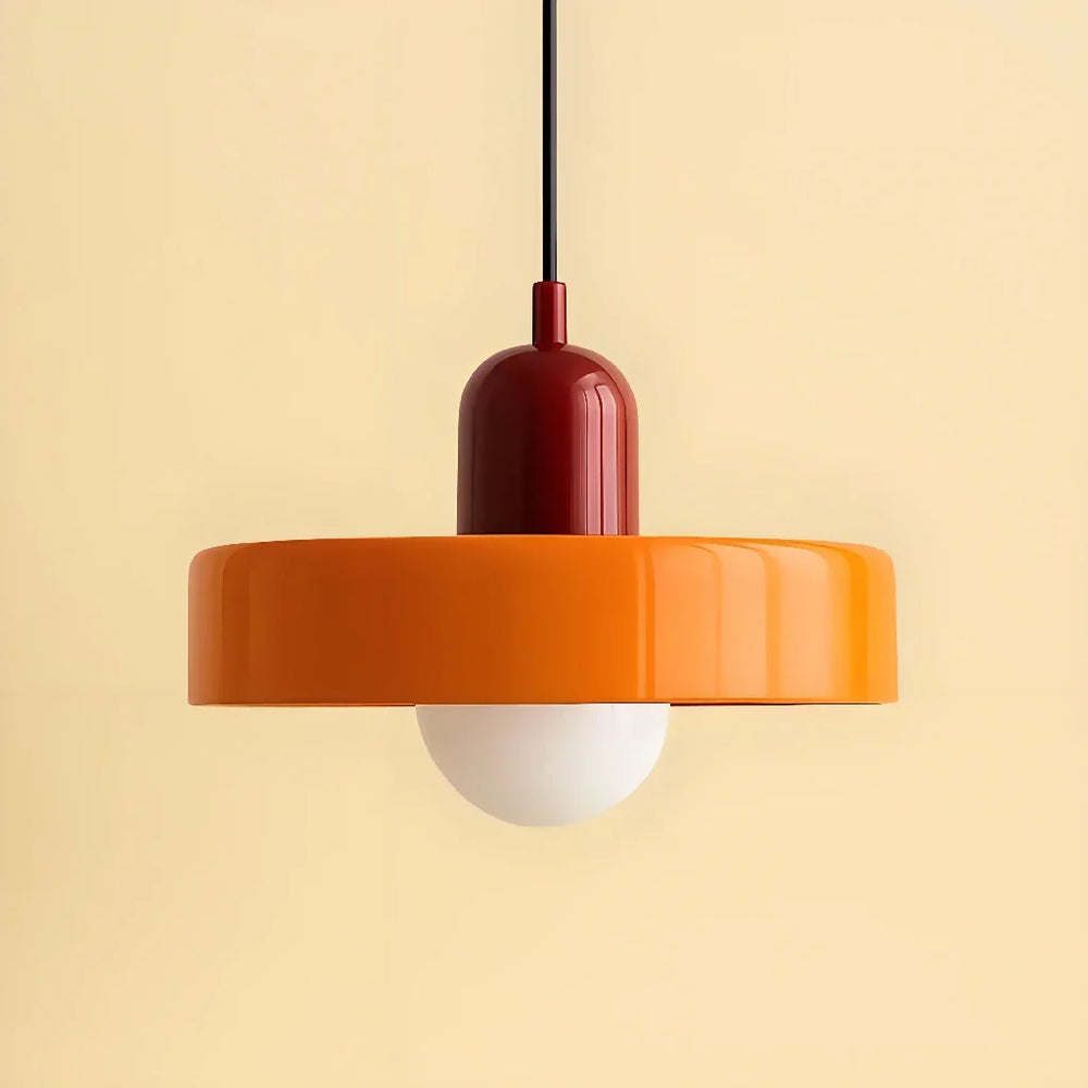 Lampadario stile Morandi a disco in vetro colorato LED dimmerabile per sala da pranzo
