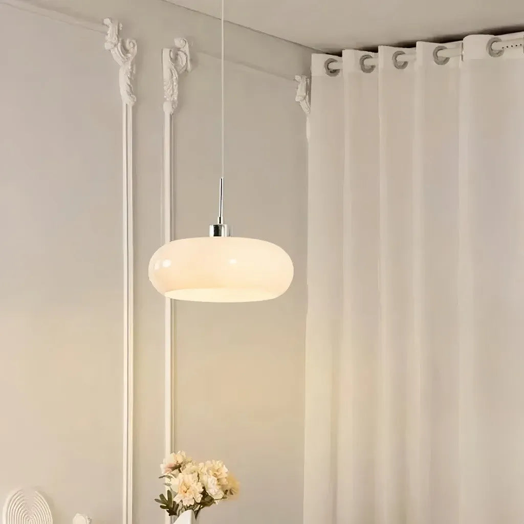 Lampadario a sospensione in vetro a cupola arrotondata per sala da pranzo in stile retrò dimmerabile