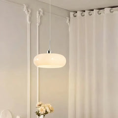 Lampadario a sospensione in vetro a cupola arrotondata per sala da pranzo in stile retrò dimmerabile