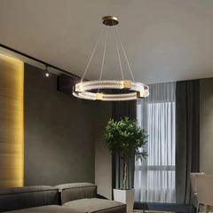 Lampadario LED ad anelli moderno dimmerabile per soggiorno