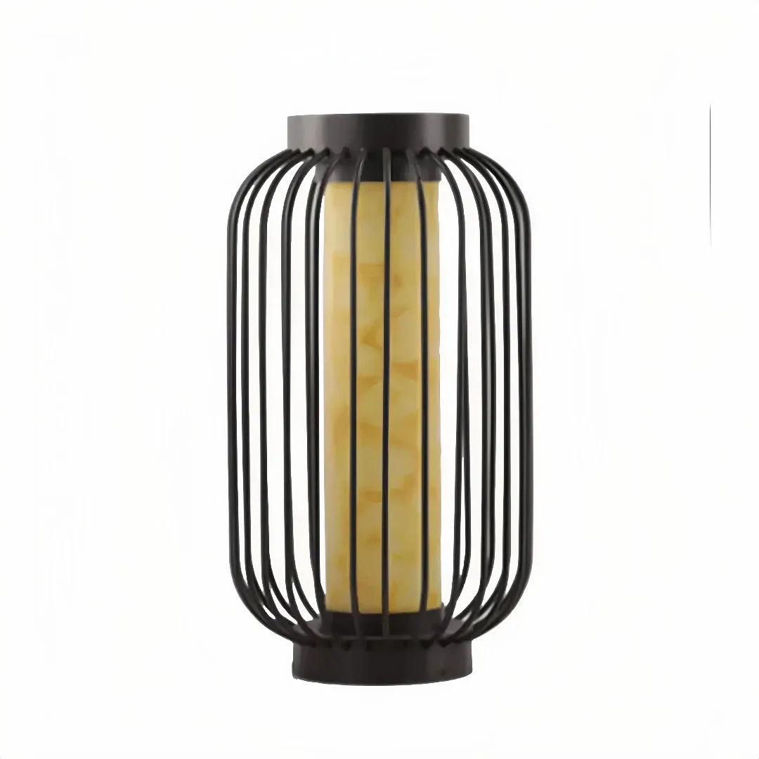 Lanterna esterna da giardino solare a LED nera in stile contemporaneo