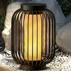 Lanterna esterna da giardino solare a LED nera in stile contemporaneo