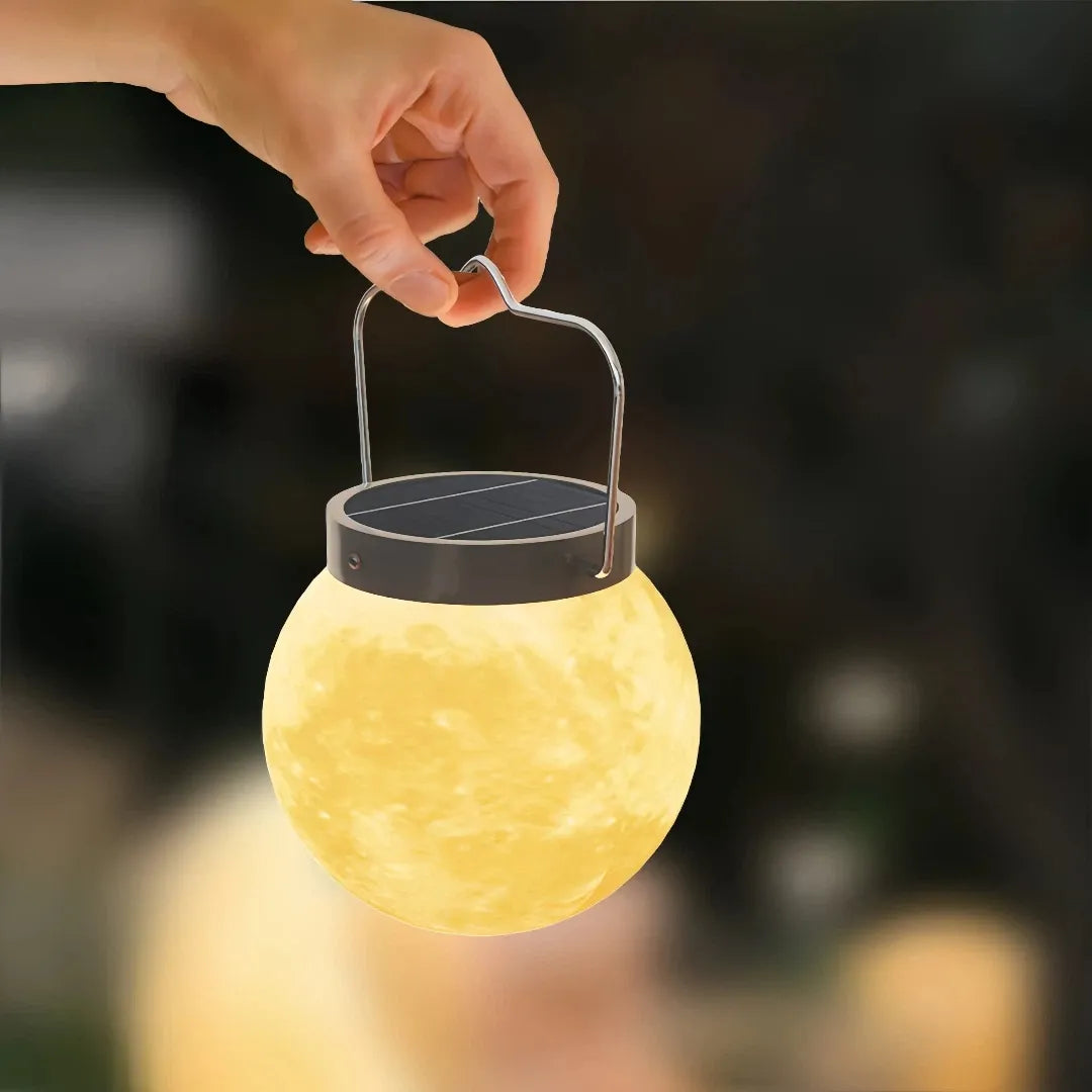 Lampada LED solare da appendere agli alberi a forma di luna per giardino