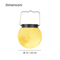 Lampada LED solare da appendere agli alberi a forma di luna per giardino