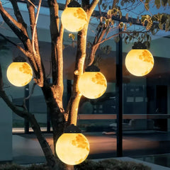 Lampada da giardino da appendere LED a forma di luna ricaricabile