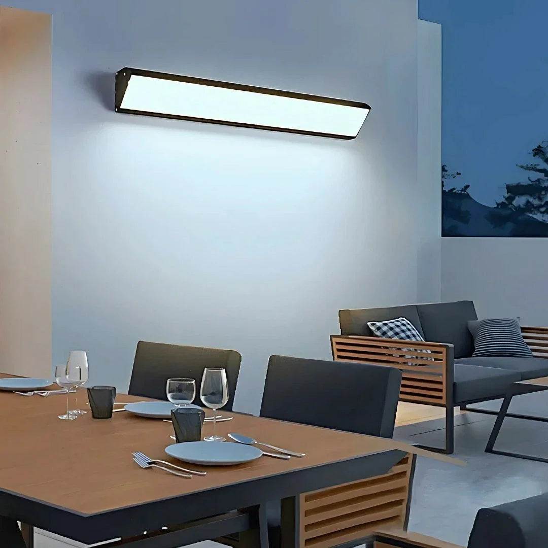 Applique esterno sopra porta lunga LED moderno nero