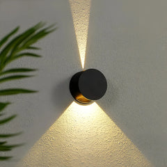 Applique a doppio fascio da esterno LED rotonda stile minimal per balcone