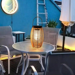 Lanterna da pavimento solare ovale in stile boho per giardino
