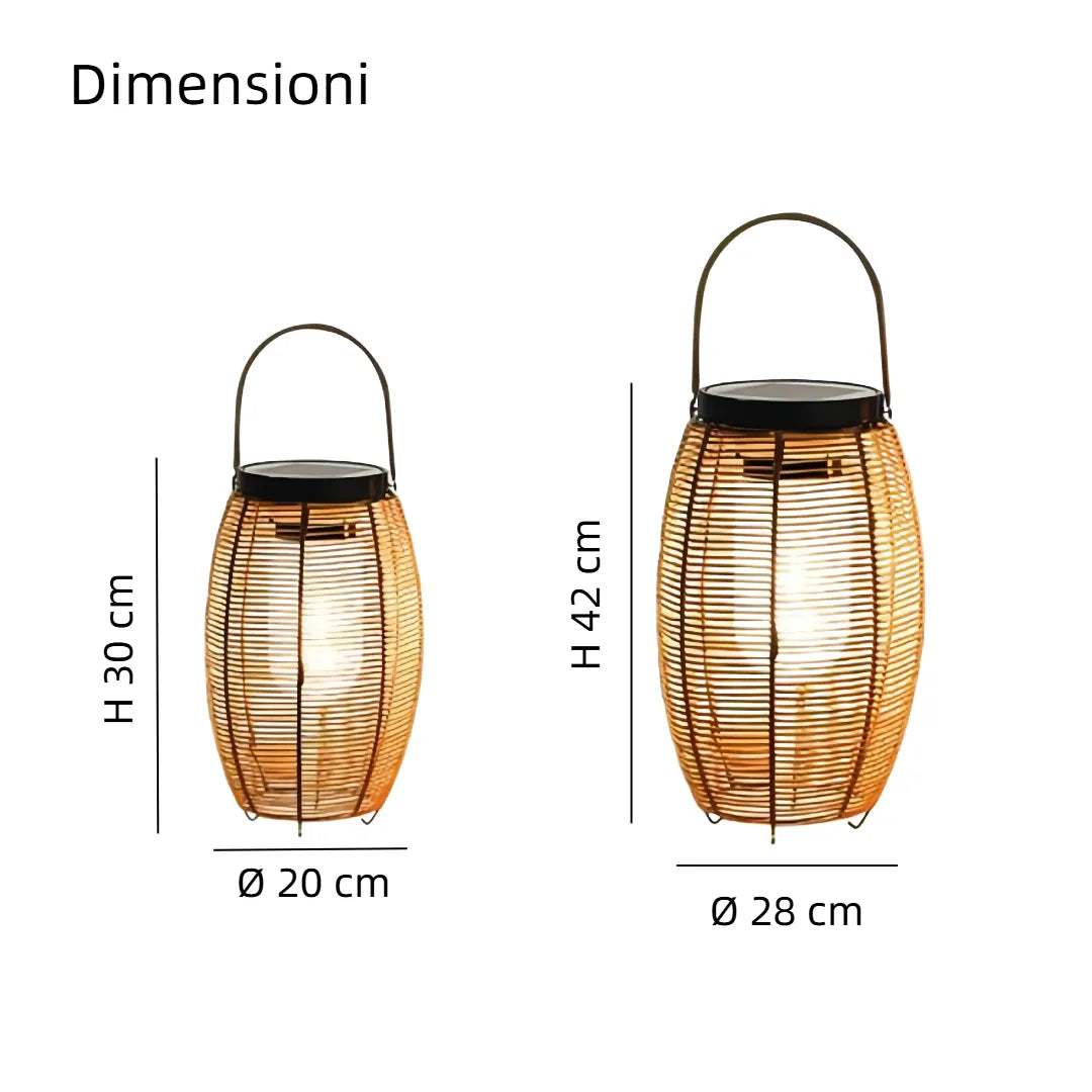 Lanterna da pavimento solare ovale in stile boho per giardino