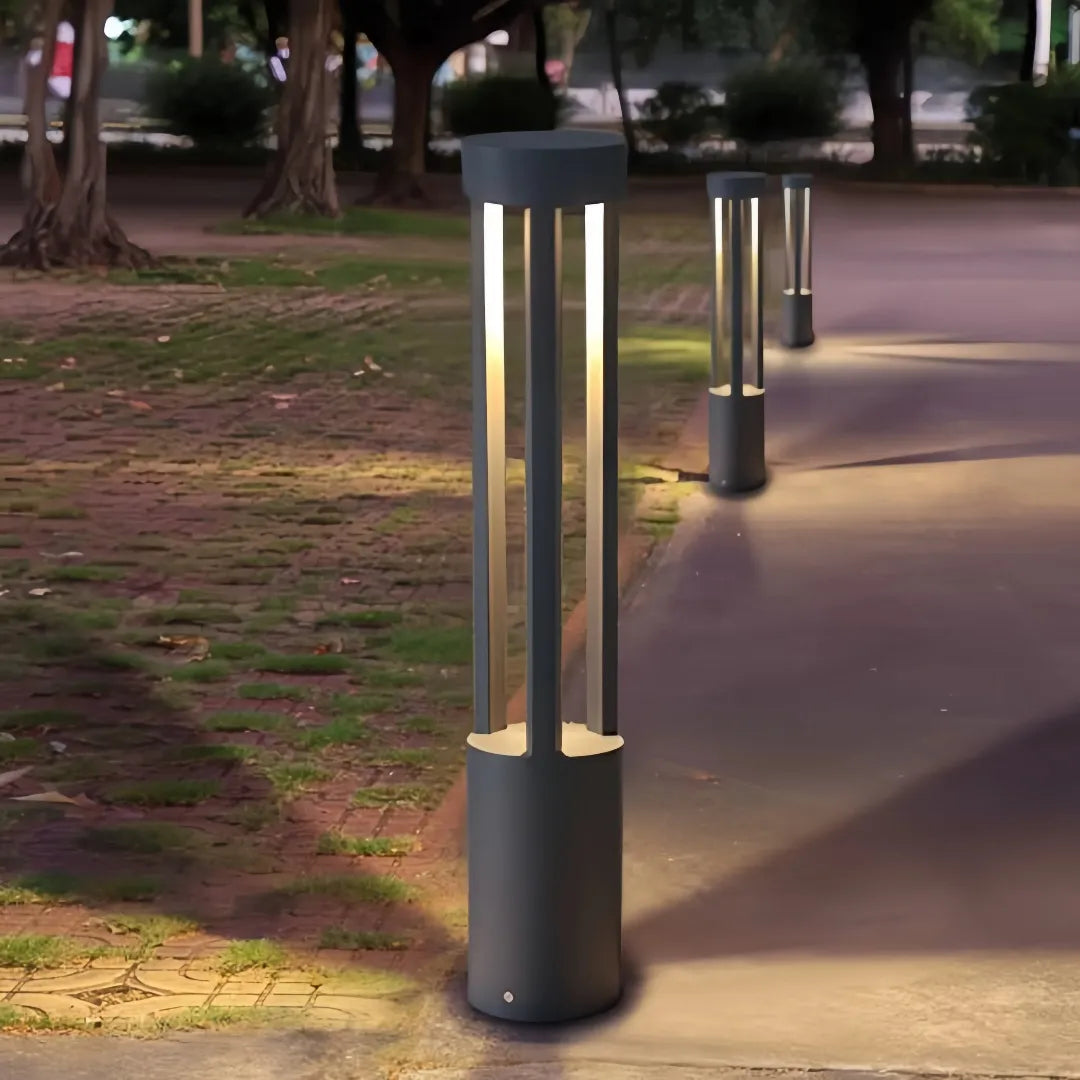 Paletto da giardino LED cilindrico aperto con luce diffusa moderno