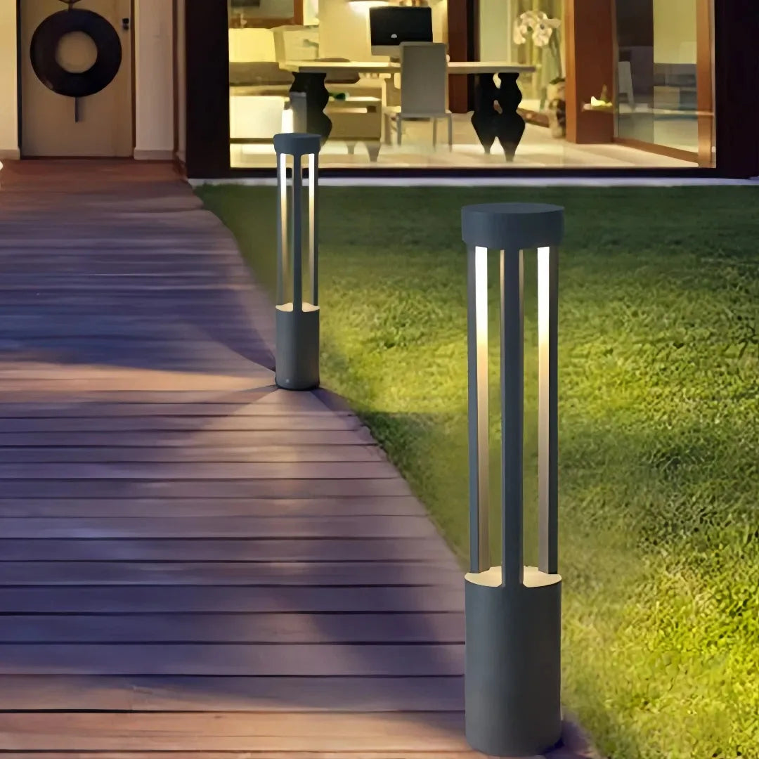 Paletto da giardino LED cilindrico aperto con luce diffusa moderno