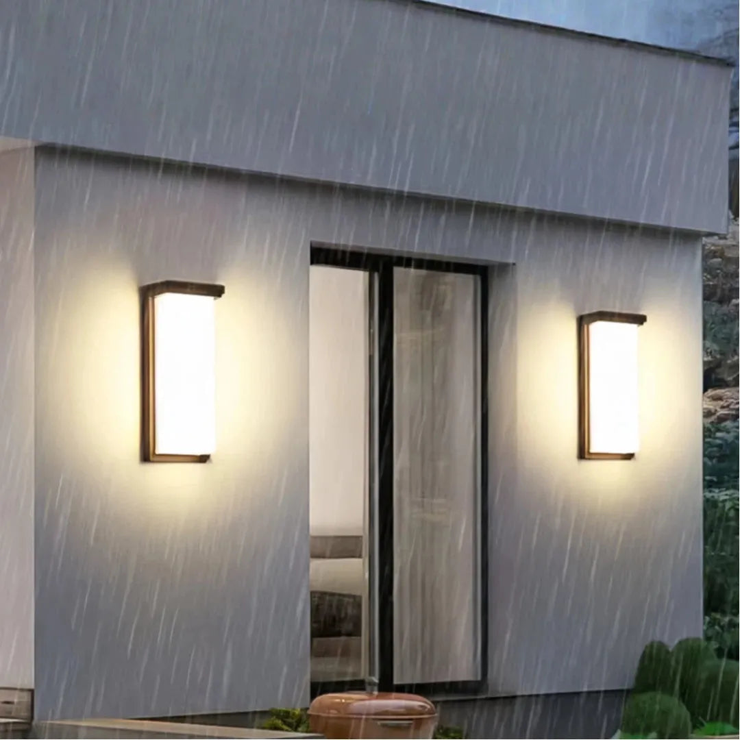 Applique da esterno a luce diffusa LED dal design minimalista rettangolare per ingresso