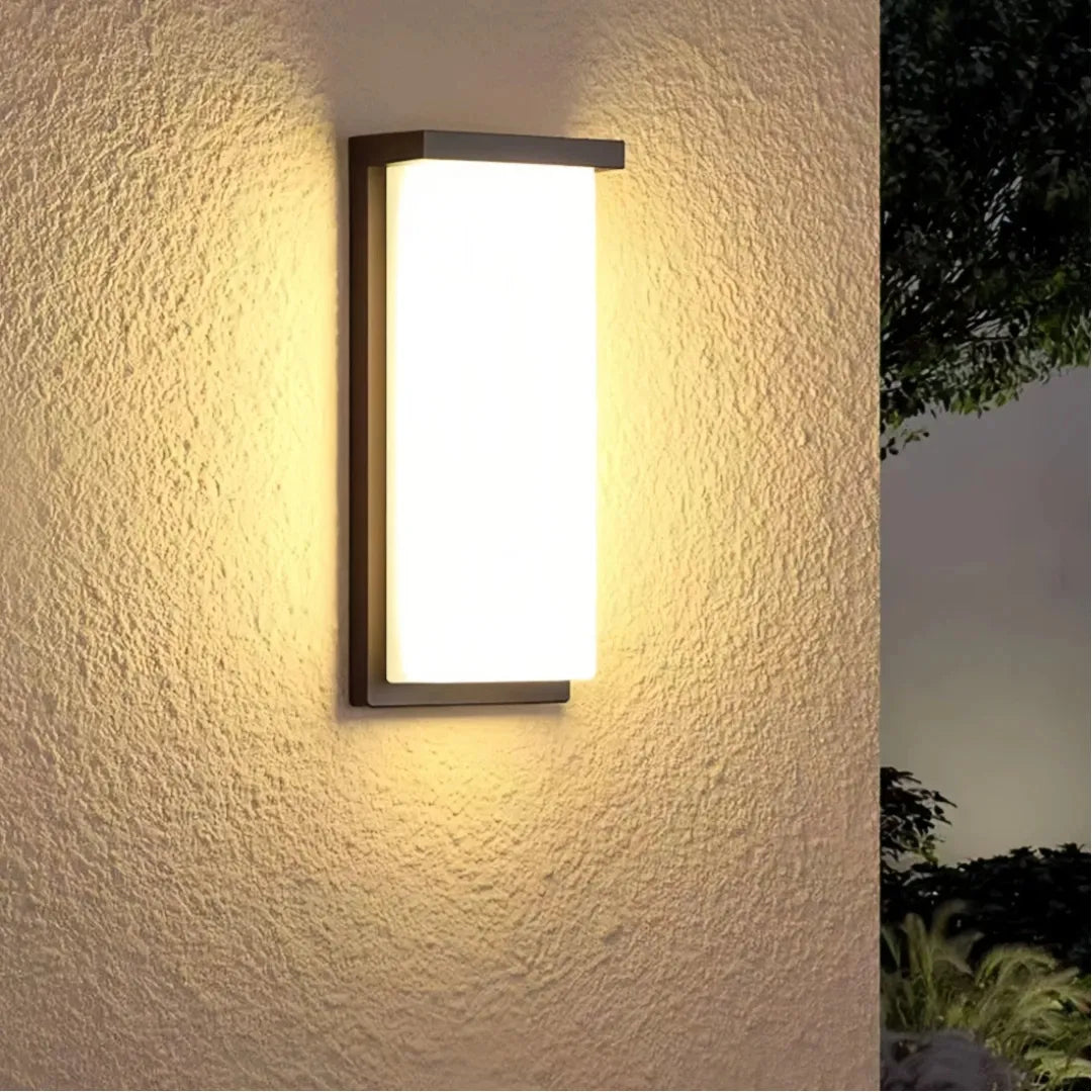 Applique da esterno a luce diffusa LED dal design minimalista rettangolare per ingresso
