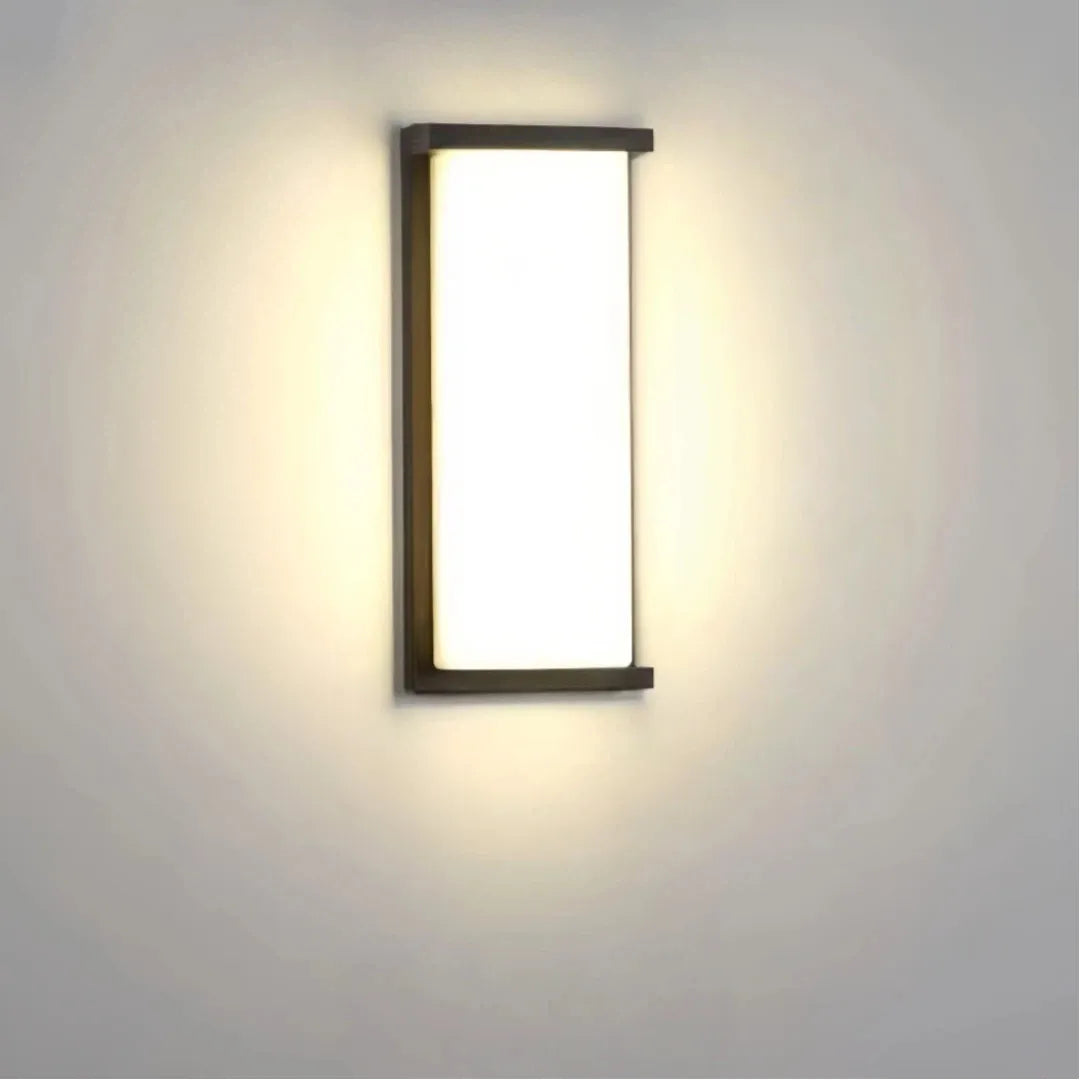 Applique da esterno a luce diffusa LED dal design minimalista rettangolare per ingresso