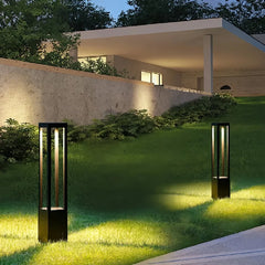 Paletto solare LED da giardino nero rettangolare con luce diffusa