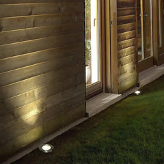 Segnapasso calpestabile esterno LED 12V da incasso rotondo in acciaio inox per giardino