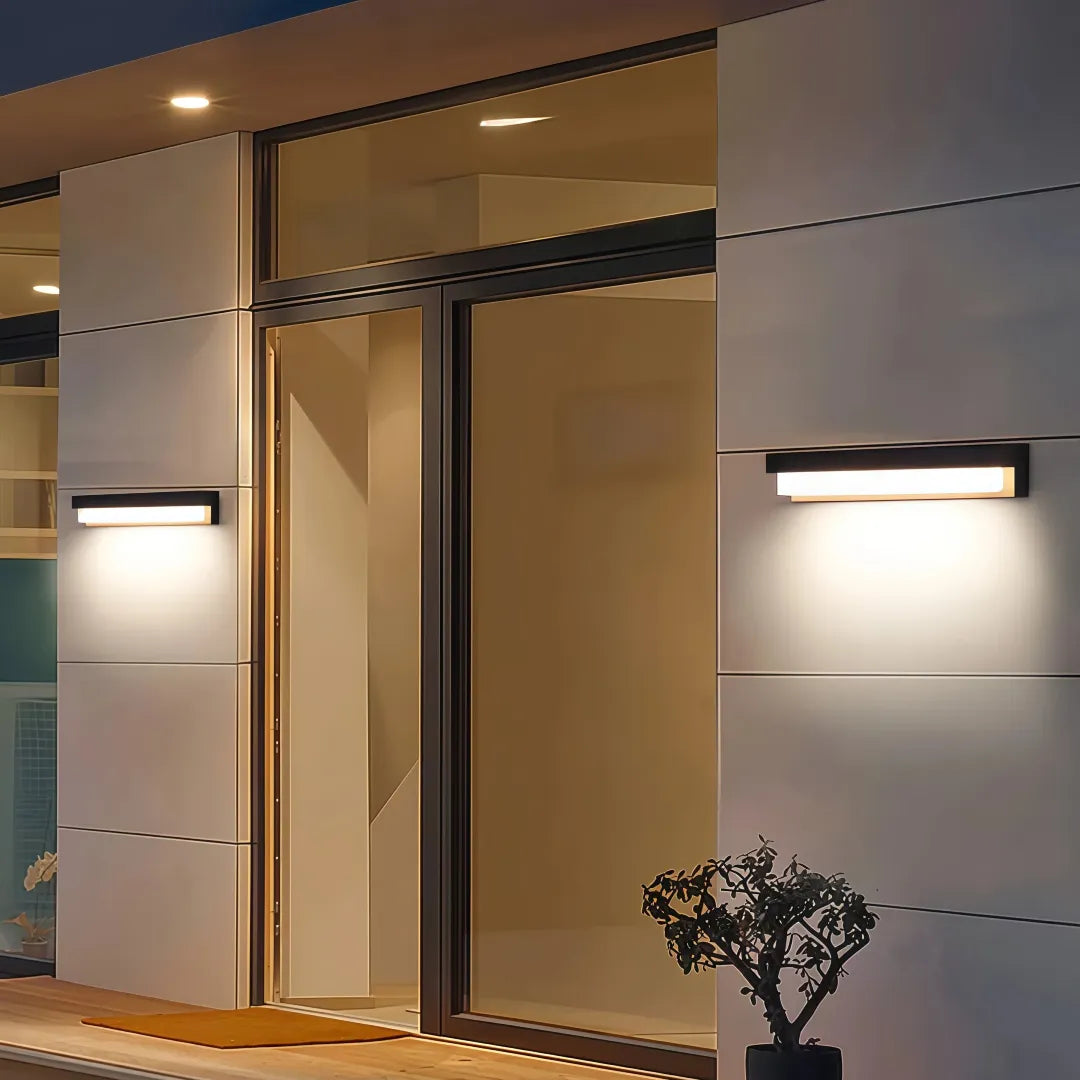 Applique da esterno senza fili a LED solare rettangolare minimalista per balcone