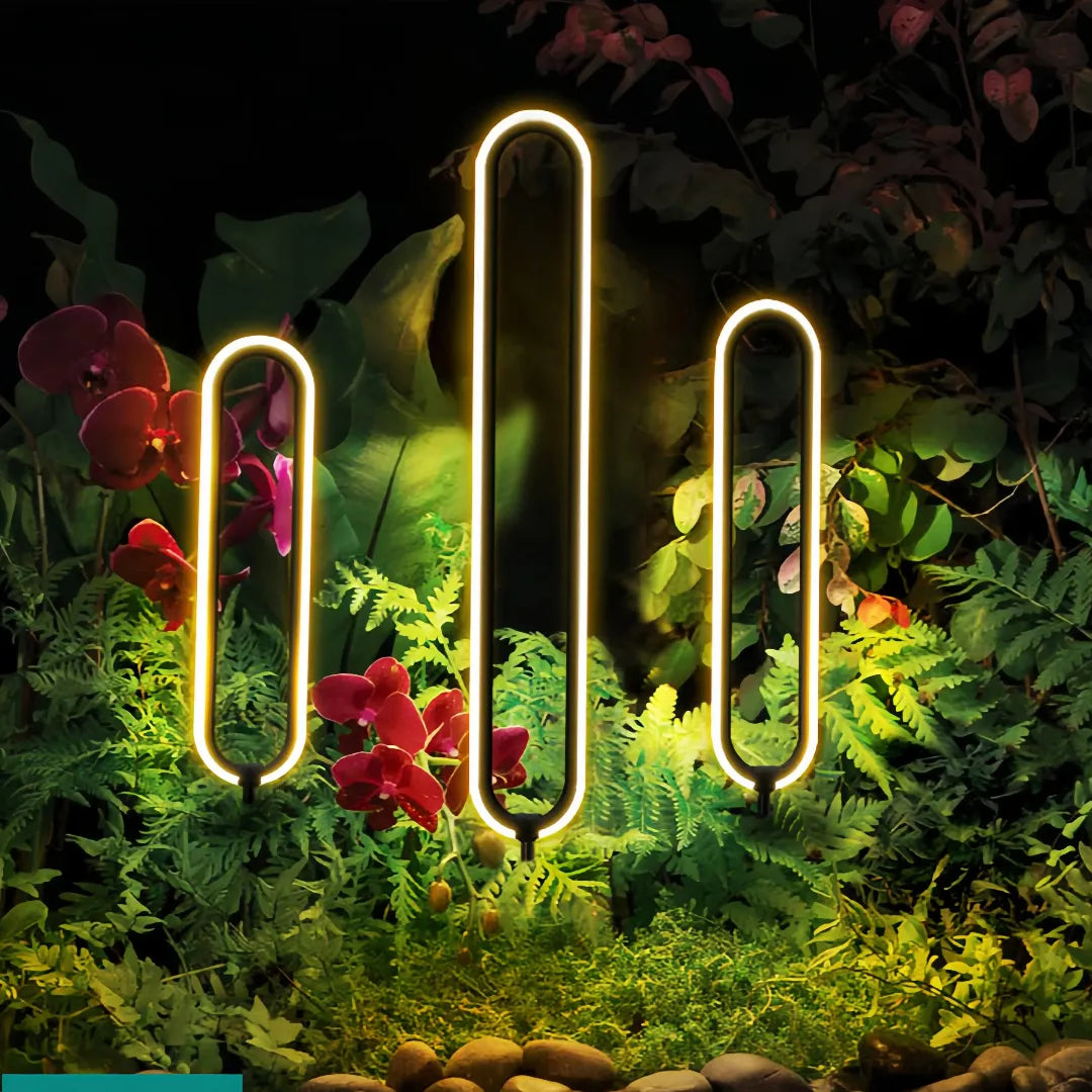 Paletto LED da giardino moderno nero con struttura ovale verticale