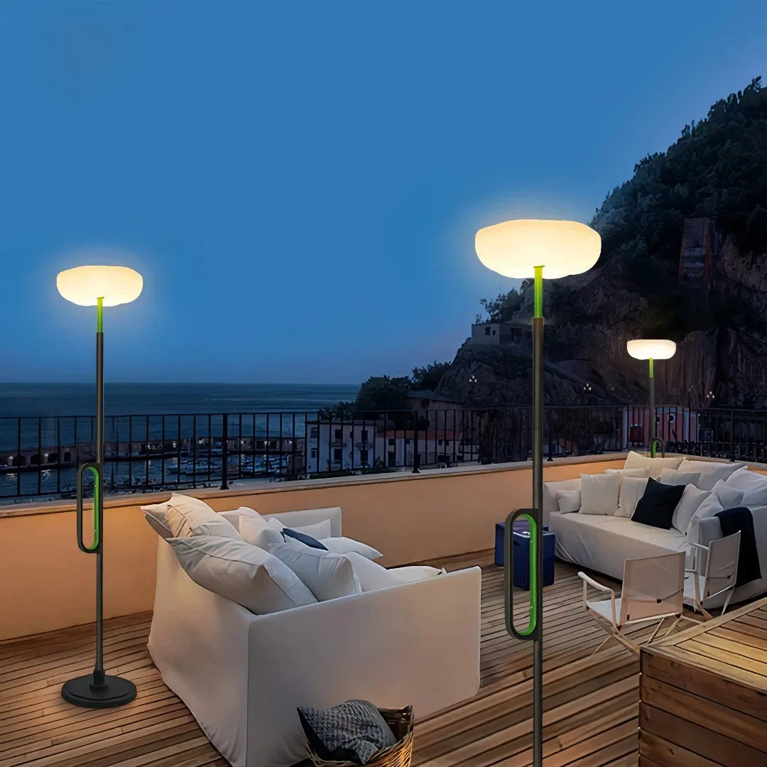 Lampada da terra per esterni senza fili e ricaricabile con LED dal design moderno