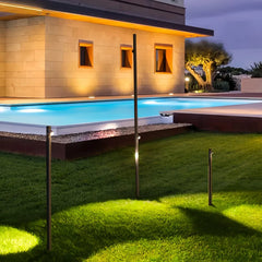 lampada da giardino a stelo LED minimal per terrazzo a forma di bambù