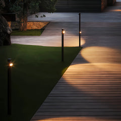 lampada da giardino a stelo LED minimal per terrazzo a forma di bambù