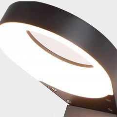 Paletto LED da giardino minimal con testa ad anello inclinata