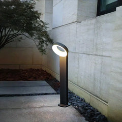 Paletto LED da giardino minimal con testa ad anello inclinata
