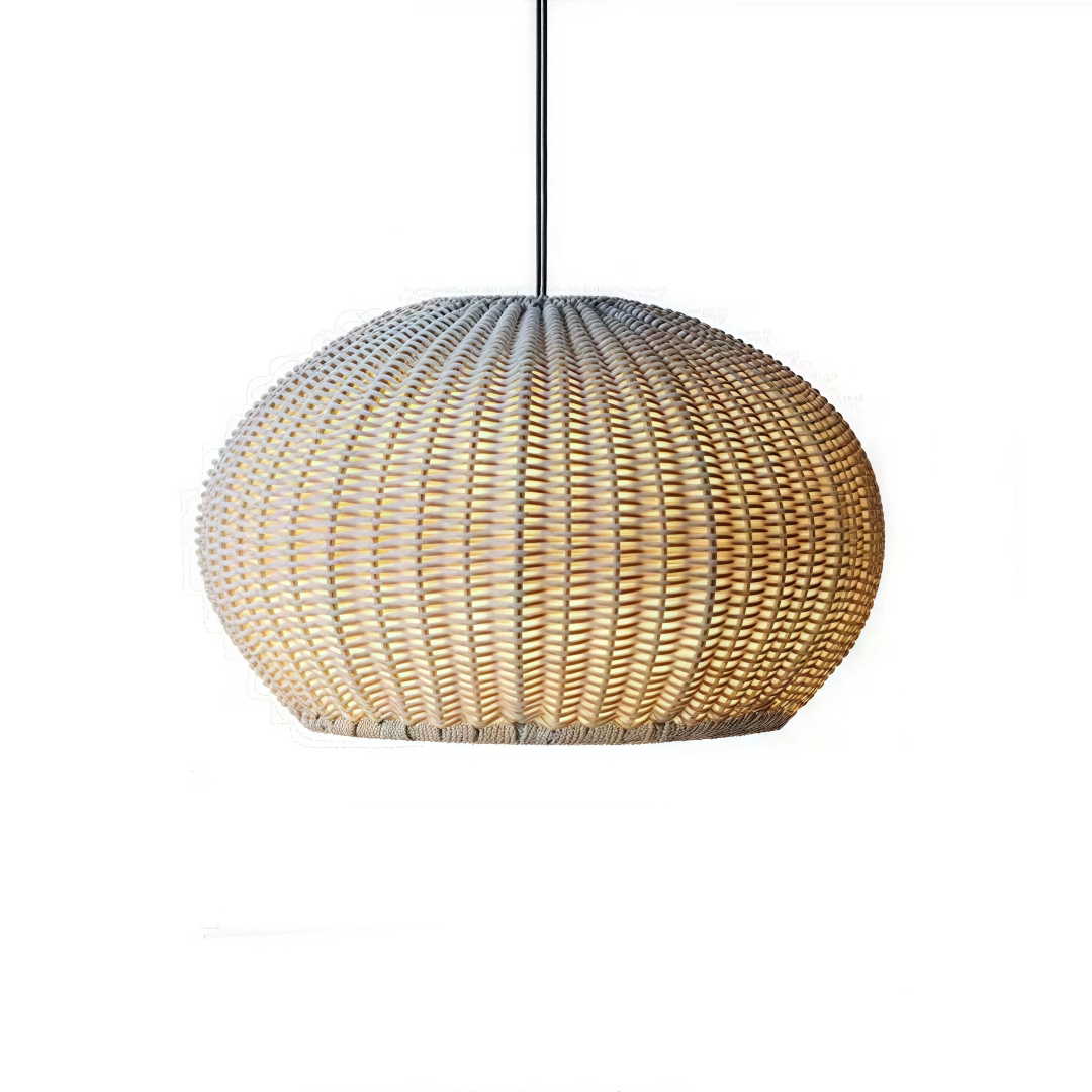 Lampada a sospensione per esterno effetto rattan boho a lanterna per gazebo