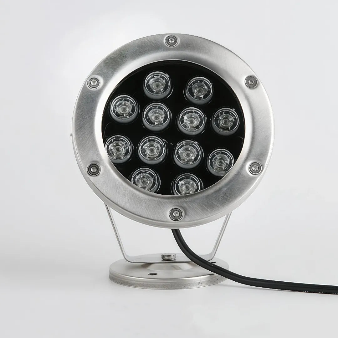 Faretto LED subacqueo regolabile RGB IP68 in acciaio inox da esterno