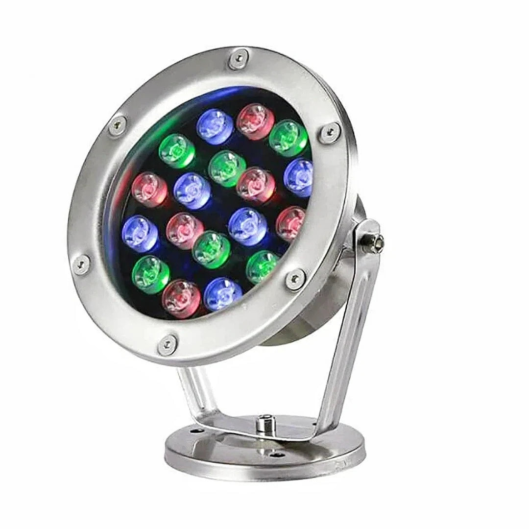 Faretto LED subacqueo regolabile RGB IP68 in acciaio inox da esterno