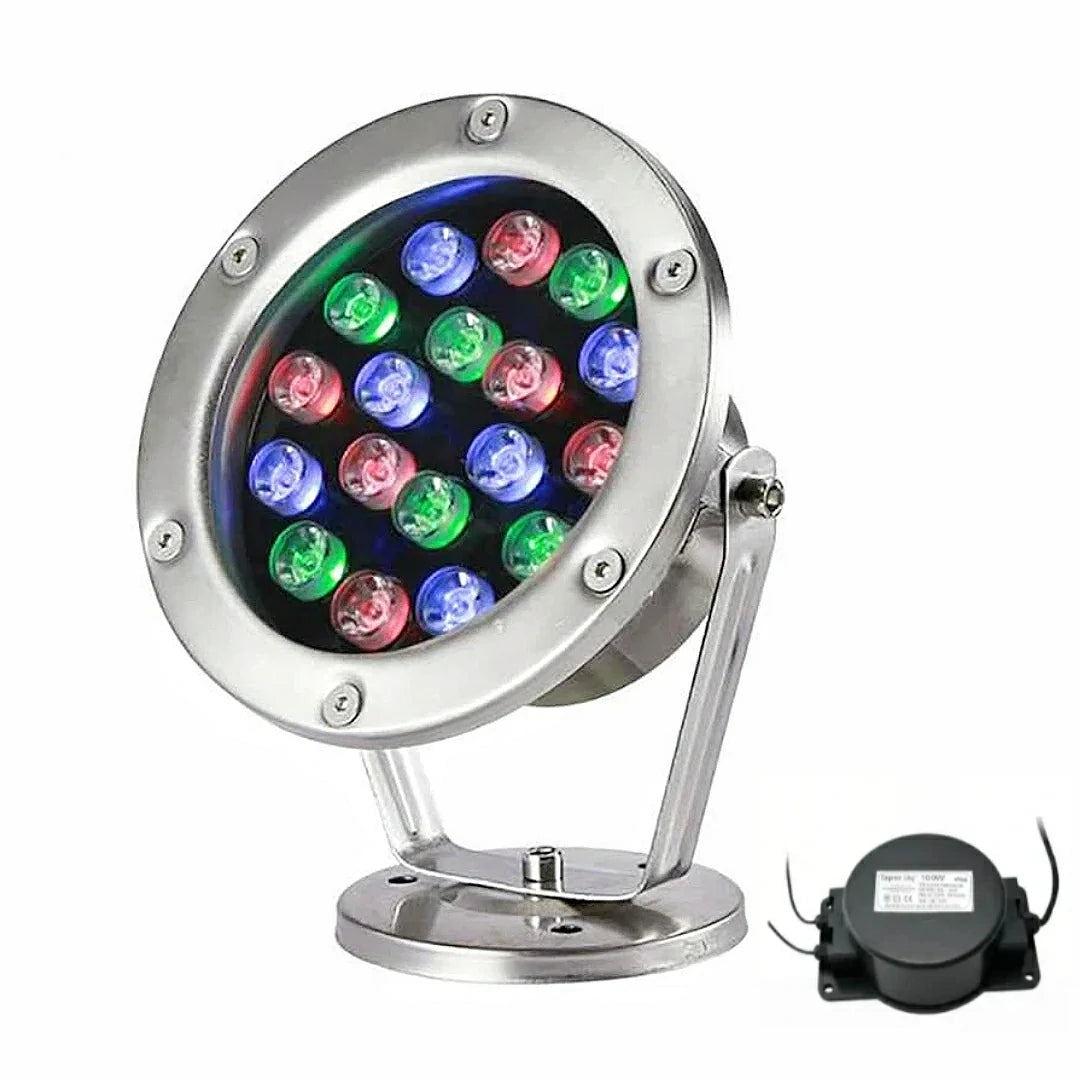 Faretto LED subacqueo regolabile RGB IP68 in acciaio inox da esterno