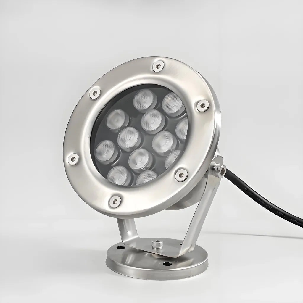 Faretto LED subacqueo regolabile RGB IP68 in acciaio inox da esterno