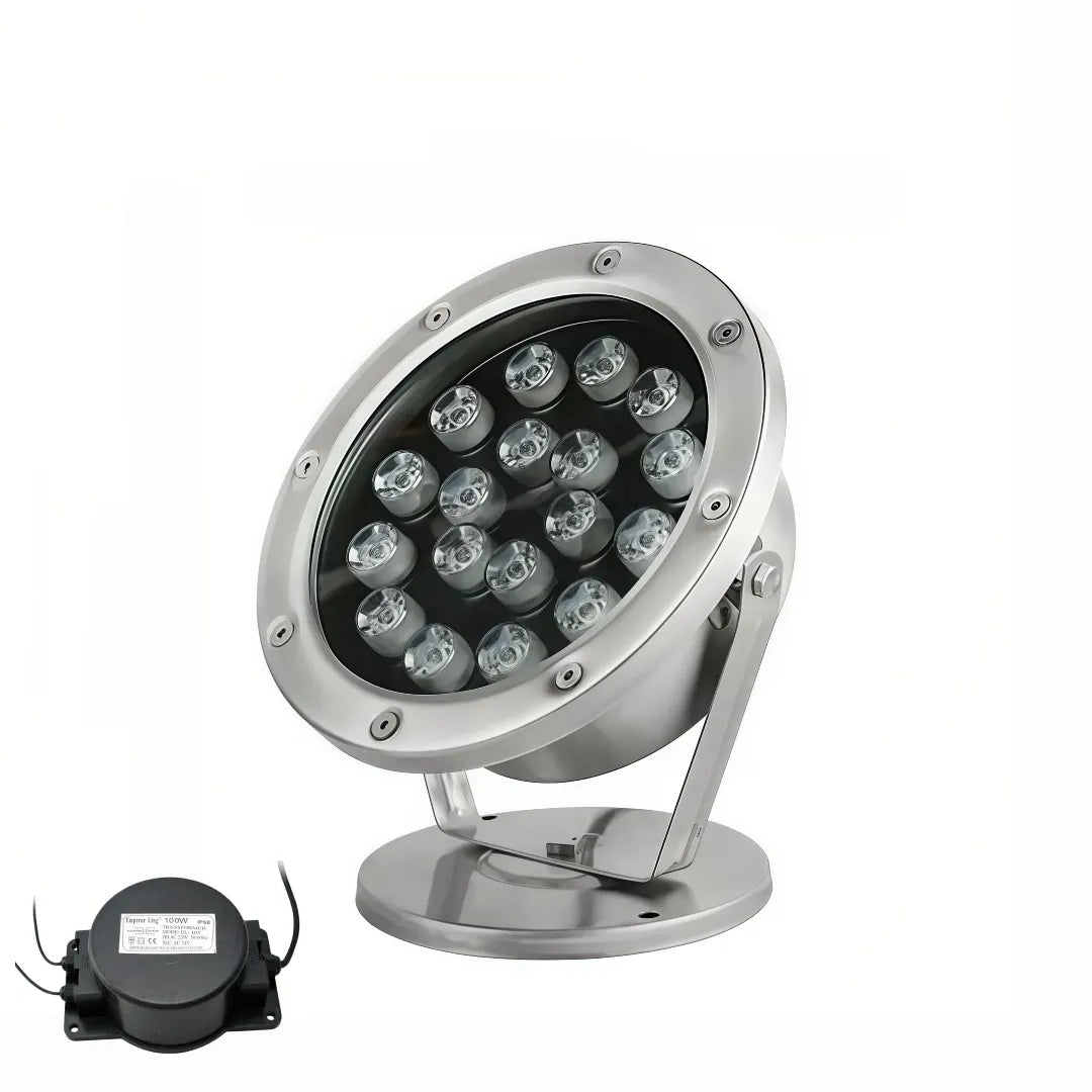 Faretto LED subacqueo regolabile RGB IP68 in acciaio inox da esterno
