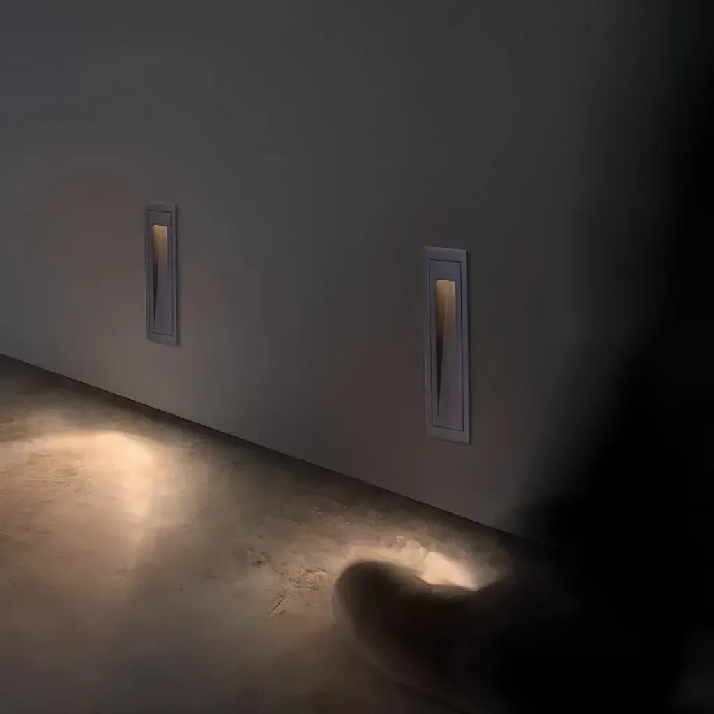 Applique da esterno a incasso LED rettangolare in metallo minimalista