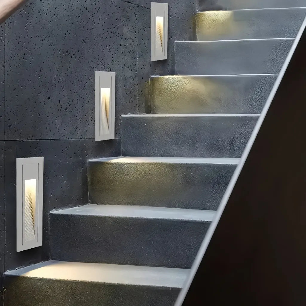 Applique da esterno a incasso LED rettangolare in metallo minimalista