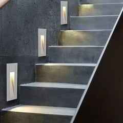 Applique da esterno a incasso LED rettangolare in metallo minimalista