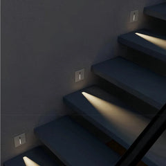 Segnapasso LED da incasso quadrato dal design minimalista con sensore di movimento per portico