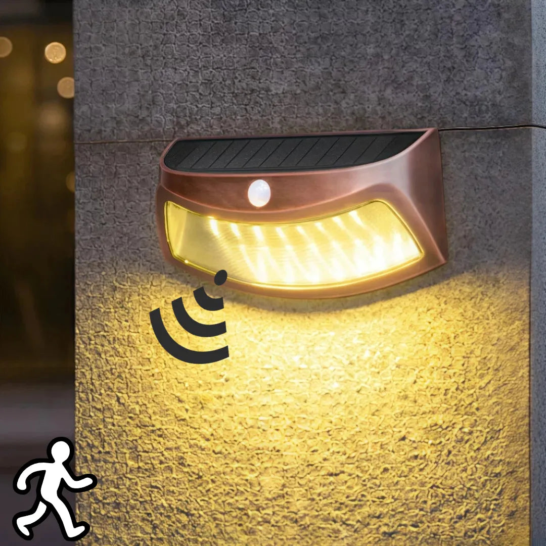 Segnapasso solare a LED da esterno ad alta luminosità con sensore