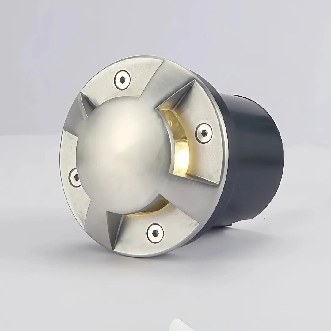 Segnapasso LED calpestabile in acciaio inox moderno a effetto luminoso per terrazzo