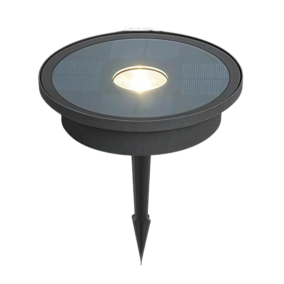 Segnapasso solare calpestabile a LED a disco da incasso nero da giardino
