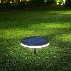 Lampada per esterni da giardino solare a LED nera rotonda minimal