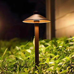 Lampione moderno da esterno LED solare in metallo con picchetto dal design a fungo