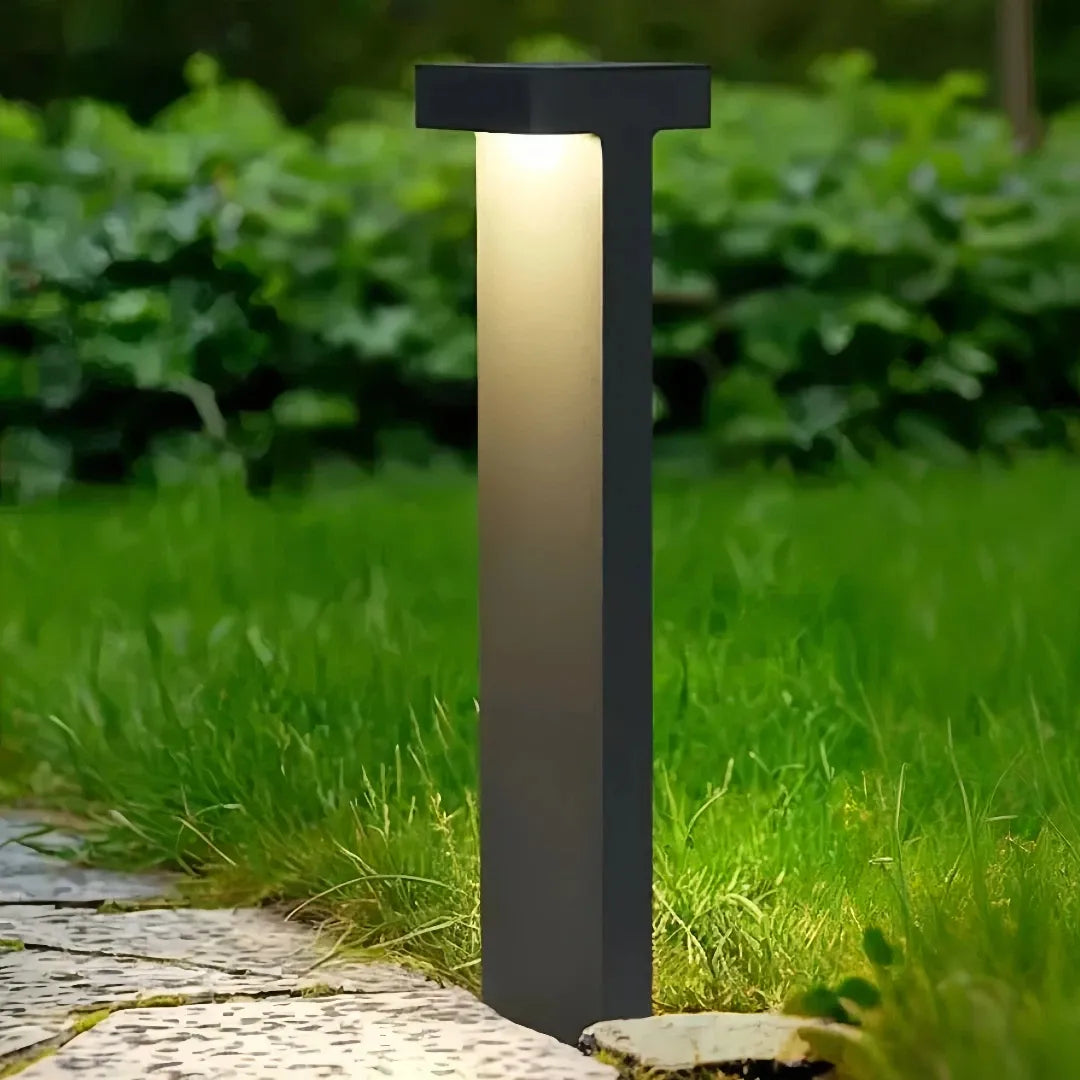 Paletto a LED da giardino minimalista in alluminio dal profilo verticale squadrato