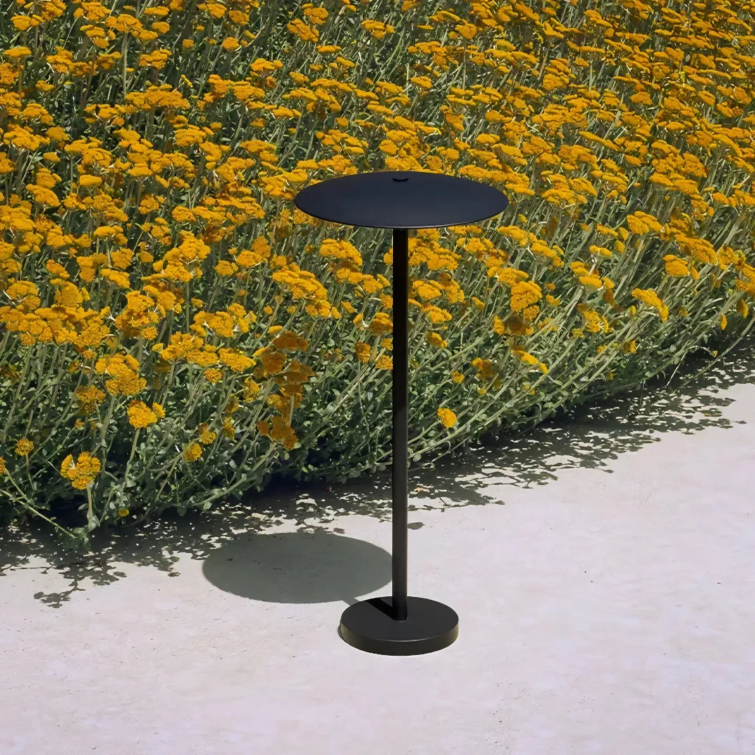 Paletto LED da giardino minimalista con testa piatta a forma di disco