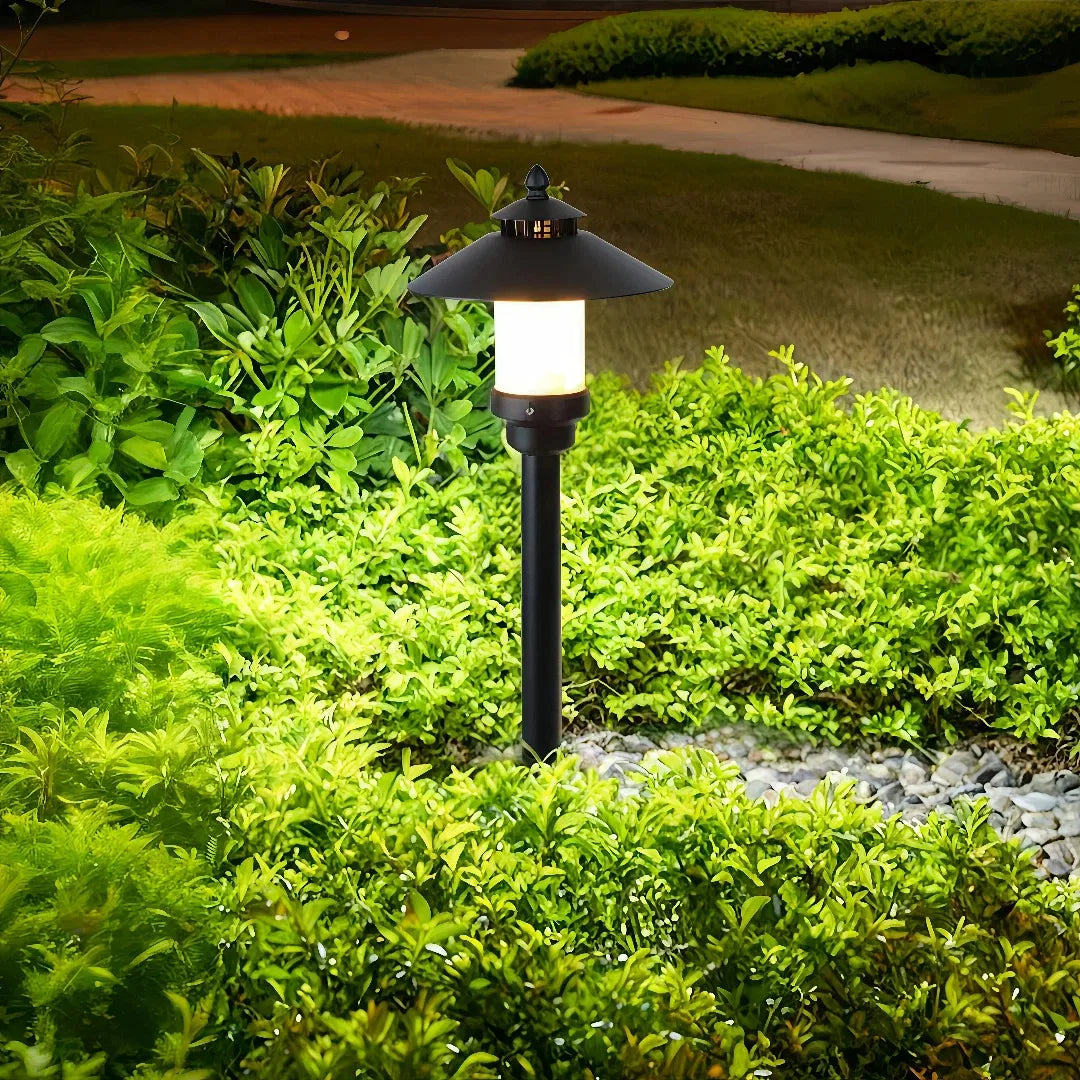 Lampioncino da giardino moderno a lanterna nero in alabastro spagnolo
