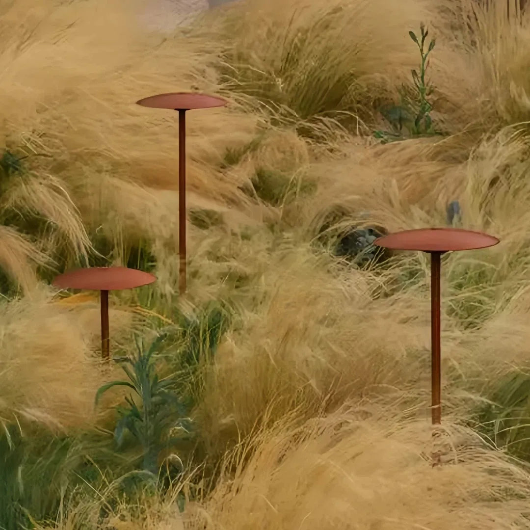 Paletto LED da giardino minimalista con testa piatta a forma di disco