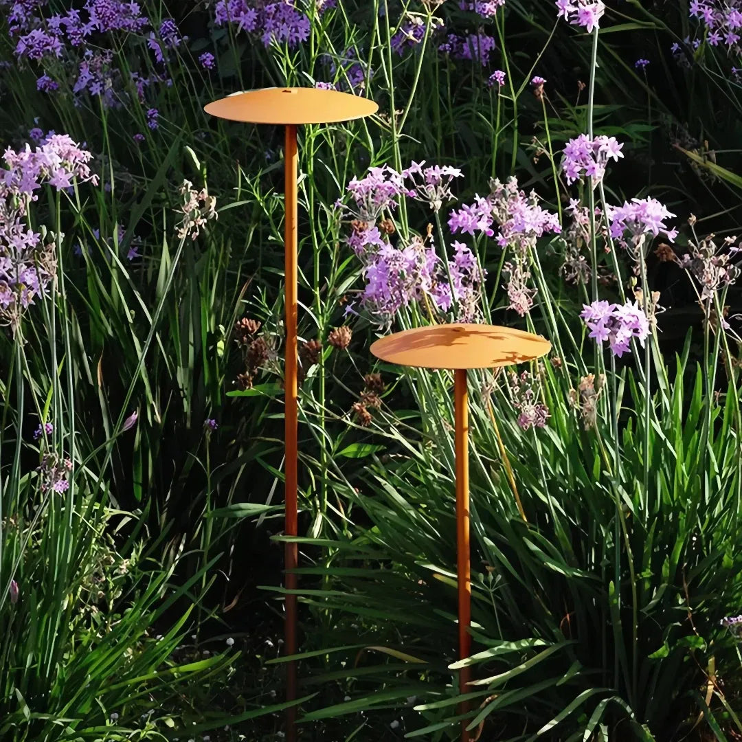Paletto LED da giardino minimalista con testa piatta a forma di disco